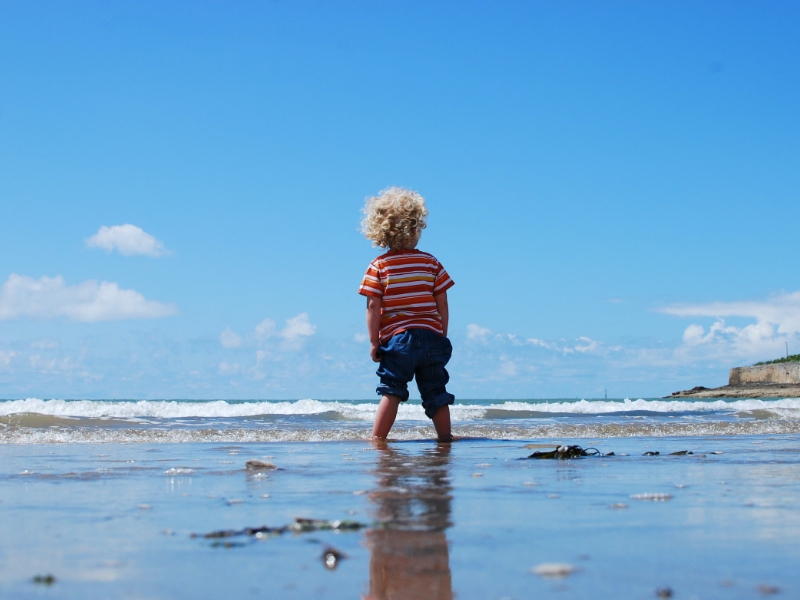 Little boy at the beach - What would little you think about you?
